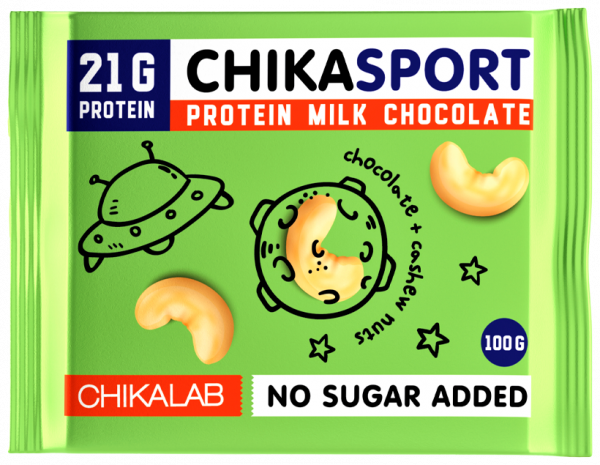Chikalab Шоколад молочный с кешью, 100 грамм