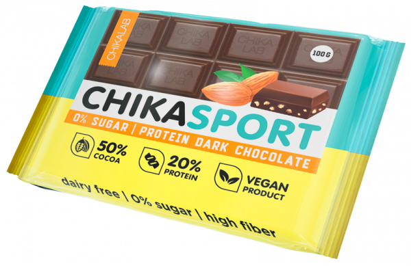 Chikalab Шоколад темный с миндалем, 100 грамм