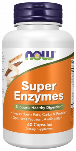 NOW Super Enzymes, Супер Энзимы, 60 капсул