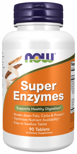 NOW Super Enzymes, Супер Энзимы, 90 таблеток