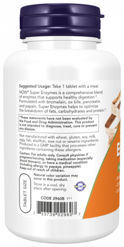 NOW Super Enzymes, Супер Энзимы, 90 таблеток