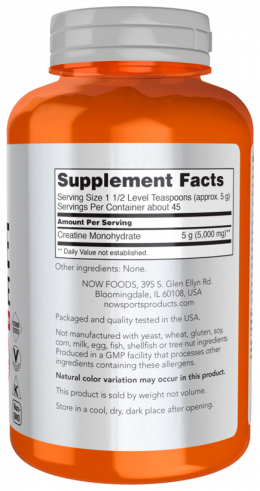 NOW Creatine Monohydrate Powder, 227 грамм