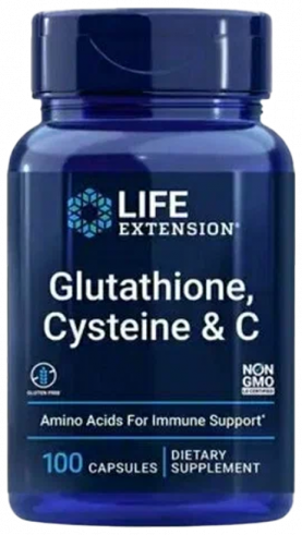 Life Extension Glutathione, Cysteine &amp; C, Глутатион, Цистеин &amp; С, 100 капсул